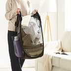 TECHMILLY Collapsible Mesh Pop Up Laundry Hamper with Sturdy Handles and Side Pocket - Portable Foldable Clothes Baskets for Dorm, Bathroom & Travel Storage (Black, 3 Packs) - Image 5