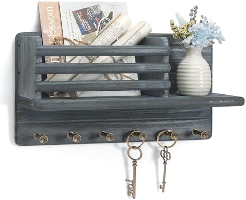 Rebee Vision Key Holder Wall Mount with Mail Slot for Entryway, Royal Blue by REBEEVISION