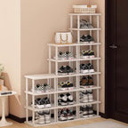 SAN HE Bamboo Shoe Rack 17 Tier- Vertical Shoe Rack for Small Spaces, Tall Narrow Shoe Rack Organizer for Closet Entryway Corner Garage and Bedroom,Skinny Shoe Shelf with Free Stackable DIY by SANHE