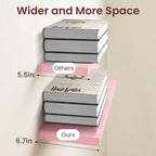 BAYKA Pink Floating Shelves 22.5in, Set of 3, Wall Mounted for Wall Decor - Image 6