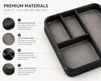 Leather Valet Tray for Men, Premium Faux Leather Nightstand Organizer with Covered Storage, Catchall Tray for Wallet, Watch, Keys, Phone, Glasses & Everyday Essentials - Image 5