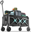 SUNNYFEEL Lightweight Folding Wagon Cart, 350LBS Portable Wagon Carts Foldable for Shopping Camping Garden Beach,Black by SunnyFeelCamping