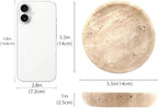 Small Natural Marble Jewelry Tray Key Plate Holder Dish Trinket Decor Catch All Bowl for Ring Earring Stone Gift for Women Daugther,Beige Travertine，5.5" - Image 2