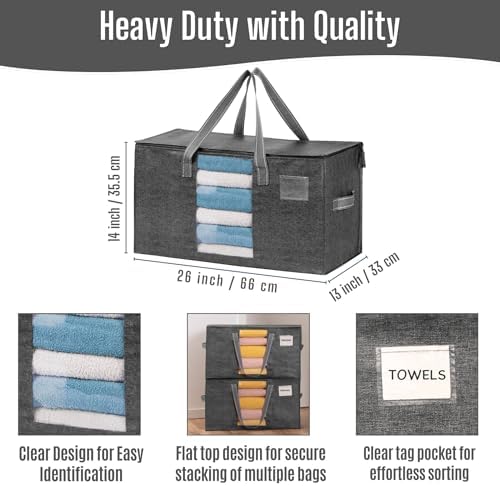 VENO Moving Bags, Wide Open Top, Clear Window, Gray, 10 Pack - Image 4