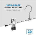 ZOBER Metal Pants Hangers with Clips, Skirt Clothes Hangers, 20 Pack - Image 2