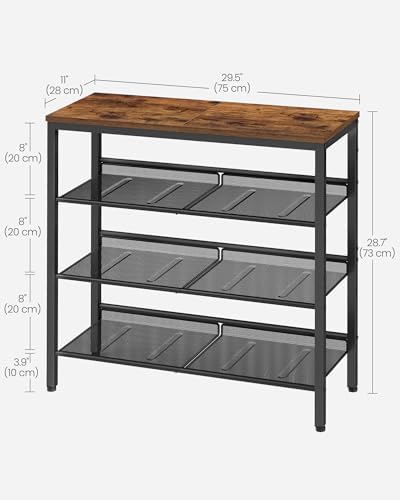 VASAGLE 4-Tier Shoe Rack, Adjustable, Freestanding - Image 3
