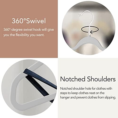 50 Pack Slim Plastic Clothes Hangers Grey | 17.7 in adult size, 0.2 in profile, non-velvet ABS, anti-slip grooves, Closets/dorms/laundry - Image 4
