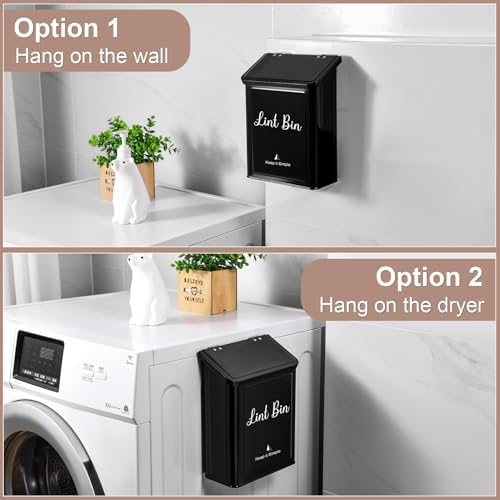 SUBEKYU Magnetic Lint Bin for Laundry Room Organization and Storage,Black - Image 4