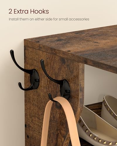 VASAGLE 7-Tier Vertical Shoe Rack, Narrow Shoe Storage Organizer with Hooks - Image 6