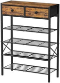5 Tier Shoe Rack with 2 Drawers, 16-20 Pairs Rustic Brown by UNITSTAGE