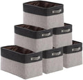 DECOMOMO Small Storage Basket, Closet Storage Bins, Baskets for Organizing Shelves (Grey & Black, Small - 6 Pack) by DECOMOMO