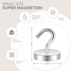 Neosmuk Magnetic Hooks Steel Tube Design for Cruise,130lb+ Silver,10 Pack - Image 3