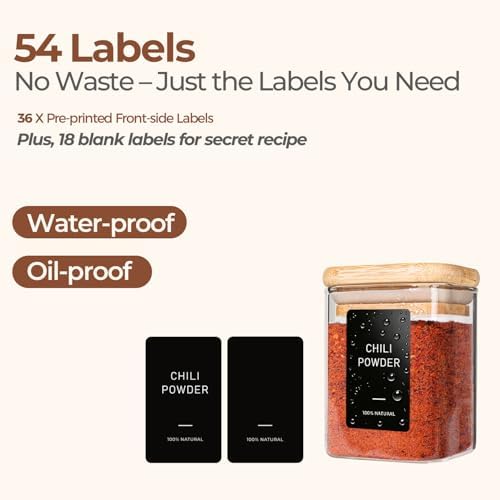 ComSaf Spice Jars 4oz 16 Pack, Seasoning Containers with labels 54 Labels - Image 6