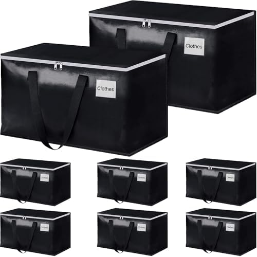 StorageRight Moving Bags, Moving Boxes, 93L 8-Pack Sotrage Bags Totes,Black by StorageRight