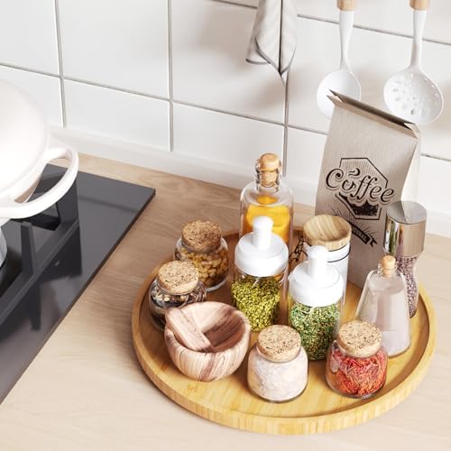VERTORGAN Lazy Susan Bamboo Organizer for Kitchen,Cabinet,Large(Natural) - Image 3
