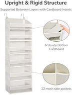 ULG Over The Door Organizer with 6 Large Pockets 12 Side Pockets, 50lbs Weight Capacity Door Hanging Organizer for Bedroom, Bathroom, Pantry, Nursery Storage, Beige (Pack of 3) - Image 6
