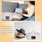 Chunful Hat Box for Women Storage Cowboy Hat Box, White, Height 6.3 Inches - Image 6