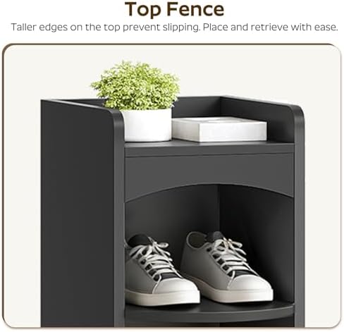 YATINEY 9-Tier Tall Shoe Rack, Wooden Shoe Storage Organizer, Narrow Shoe Cabinet with Removable Shelves for Small Spaces, Holds 9 Pairs of Shoes, for Entrance, Hallway, Black SS02BK - Image 4