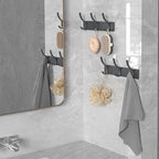 Grey 3-Hook Wall Coat Rack – Modern Metal Hanging Track, No-Drill Adhesive Mount, Space-Saving Entryway Organizer for Jackets, Hats & Bags, Perfect for Bathroom, Bedroom, Hallway (2-Pack) - Image 4