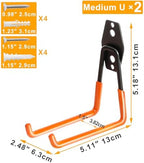 KURUI Heavy Duty Wall Hook for Tool/Water Hose, Garden Hose Holder Wall Mount for Indoors Outside, 2 Pack Garage Storage Hanger for Hanging Shovel/Ladder/Extension Cord, Metal Utility Hook Organizer - Image 4