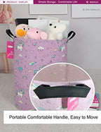 Unicorn Laundry Hamper Large Canvas Fabric Storage Basket - Image 4