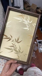 Bamboo Embroidered Decorative Tray - Wooden Catchall Tray for Dresser, Nightstand, Entryway Table, Jewelry, Keys and Small Items - Image 5