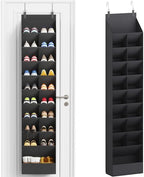 Lifewit 10 Tier Over the Door Shoe Organizer with 19 Large Deep Pockets, Fabric Hanging Shoes Shelf for Closet, Dorm Storage, Fit Up to 20 Pair Shoe Rack Holder for Sneakers, Boots, Black by Lifewit