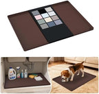 URMONA Waterproof Silicone Under Sink Mat 25'' x 19'' Shelf Liner for Kitchen and Bathroom, Cabinet and Counter Protector, Storage and Organizers, Litter Mat, Pet Cat Puppy Essentials(Brown) by URMONA