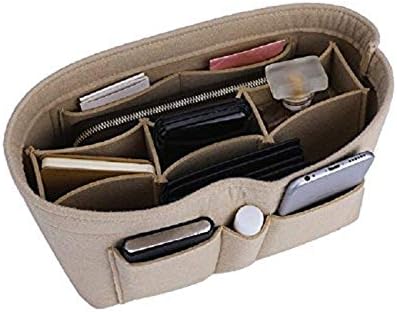 ZTUJO Purse Organizer Insert, Felt Bag Organizer For Handbag Purse Organizer, 13 Colors, 6 Size ((Slender Large, Beige) - Image 6