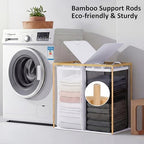 efluky Double Laundry Hamper with Lid and 2 Removable Bags, White - Image 6