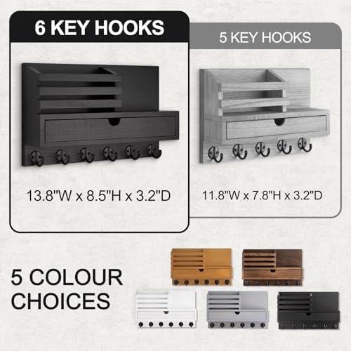 Key Holder Wall Mount, Mail Holder with Storage Drawer - Image 5