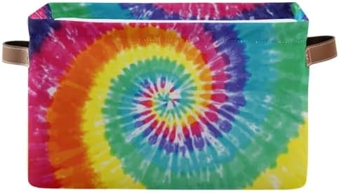 Tie-Dye Rectangular Storage Basket Organizer Bin Shelf Baskets For Clothes Gifts For Home Office Dorm by Bzocm