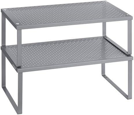 SONGMICS Set of 2 Metal Spice Racks, Stackable Expandable Shelf Risers by Unknown