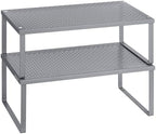 SONGMICS Set of 2 Metal Spice Racks, Stackable Expandable Shelf Risers by Unknown