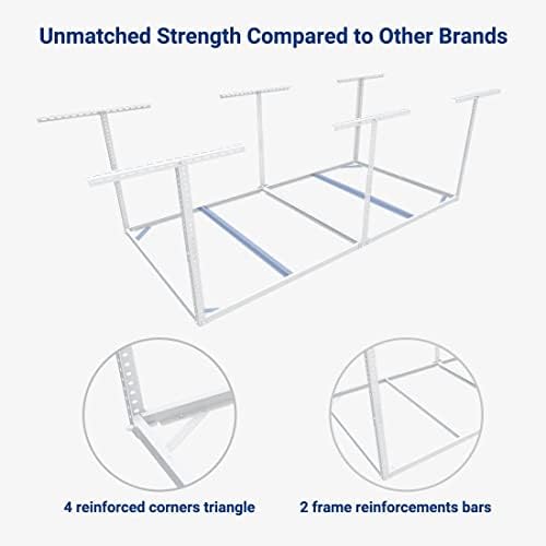 FLEXIMOUNTS 4x8 Overhead Garage Storage Rack, 2 Pack, White - Image 4