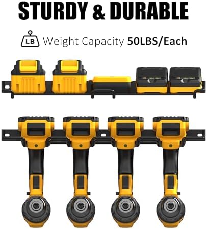 UNITEDPOWER Wall Mounted Drill Rack & Tool Shelf, Power Tool Organizer Holder, Heavy Duty Utility Storage Rack for Cordless, Battery Powered Hand Tools, Workshop, Shed, Garage - Image 5