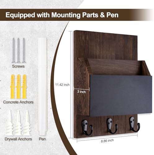 Key and Mail Holder for Wall Mount, Mail Holder with Chalkboard - Image 6