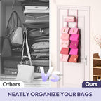 SWTYMIKI Over the Door Purse Organizer - Wall Mounted Handbag Organizer with 10 Hooks and Metal Basket, Hanging Purse Storage Rack Holds up to 10 Bags, Bag Rack Can Use As 1/2 Part, for Door, Closet - Image 4