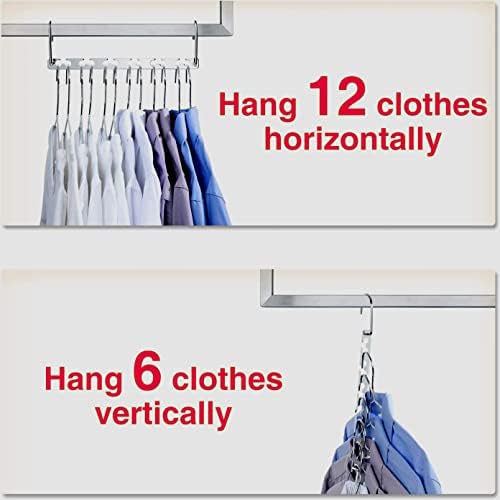 Space Saving Hangers, Shirt Hanger, Metal Hangers for Clothes, Space Saver for Hanging Clothes, Sturdy Metal Wardrobe Organizer, Pack of 10 - Image 5