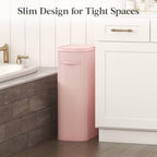 Lifewit Slim Laundry Basket with Lid and Removable Bag, 65L, Pink - Image 2