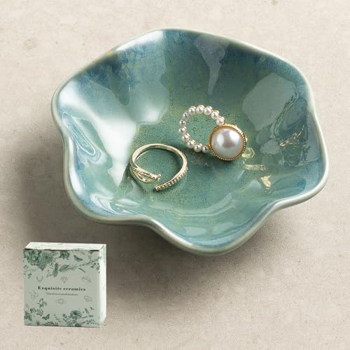 Ceramic Lotus Leaf Trinket Dish, Ring Holder for Jewelry by Unknown