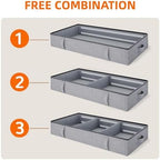 Side-Supported Underbed Storage Containers, 6 Inch 60L Clothes Storage Bin | Underbed Storage Bin with Sturdy Sidewalls, Closet Organizer for Clothes, Blankets, Seasonal Items, Linen Gray, 2 Pack - Image 4