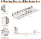 upsimples Floating Shelves for Wall Decor Storage Rustic White,6Pcs 15.7'' - Image 3