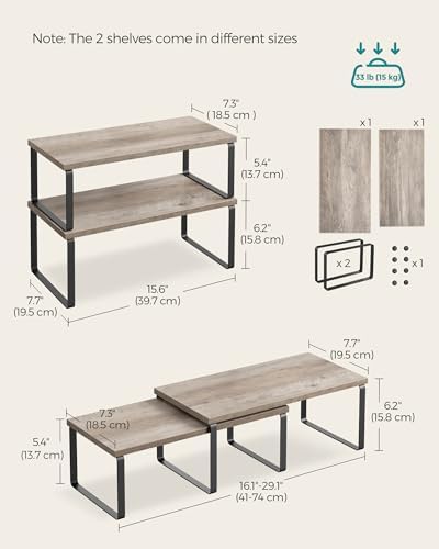 SONGMICS Cabinet Organizer Shelf, Set of 4 Spice Rack, Kitchen Storage - Image 6