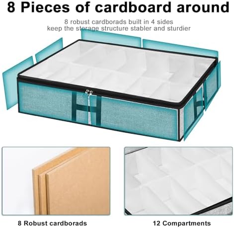 Under Bed Shoe Storage Organizer 2pc Fits 24 Pairs Container Boxes - Image 3
