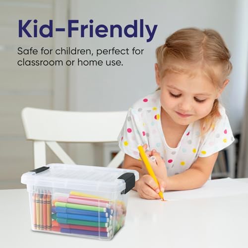 Superio 1.4 Quart Mini Clear Plastic Storage Container with Lid, Stackable Small Organizer Box for Crayons, Art Supplies, Beads, Sewing, Stationery & Food Storage, 1 Pack - Image 7