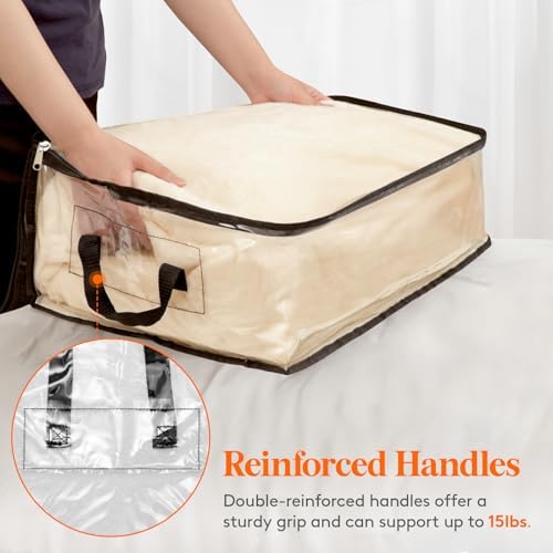 Lifewit 6 Pack Clear Clothes Storage Bags, 35L Blanket Storage with Zipper - Image 5