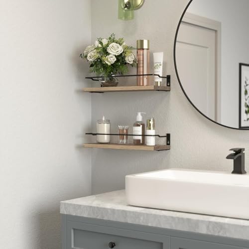 RICHER HOUSE Floating Shelves Bathroom, Small Wall Shelf Over Toilet 2 Set - Image 6