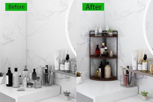 Dorhors Corner Bathroom Organizer Countertop,Vanity Counter Storage Shelf - Image 6