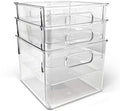 Isaac Jacobs 3-Pack Medium Clear Storage Bins with Handles by IsaacJacobs
